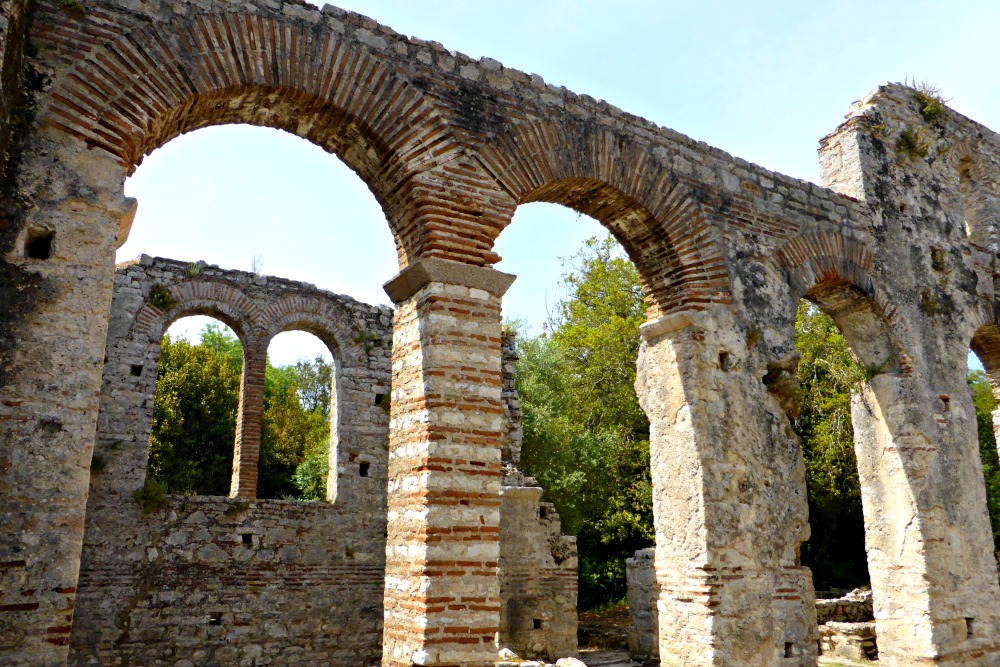 The remains of the Great Basilica at the UNESCO World Heritage site of Butrint, Albania {www.onetripatatime.com}