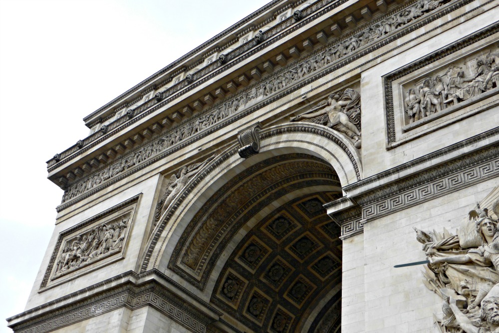 Arc de Triomphe up close detailed view